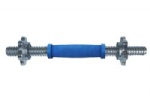 solid chromed dumbbell bar with rubber handle